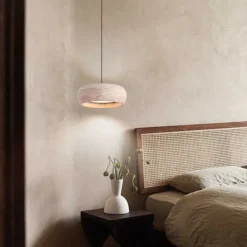 Wabi-Sabi Bedside Chandelier Cave Stone Restaurant Bar Vintage Creative Lamps Vestibule LED Pendant Light 20cm 110-240V