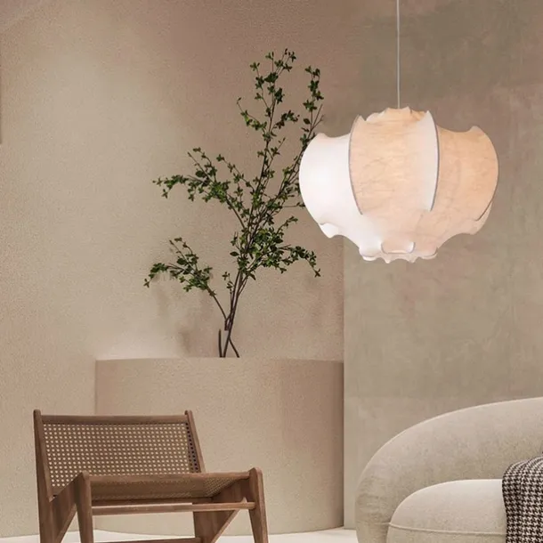 Wabi-sabi Style Silk Pendant Lamp Japanese Lantern Lamp Rustic Drop Ceiling Light Unique Design Hanging Light 85-265V