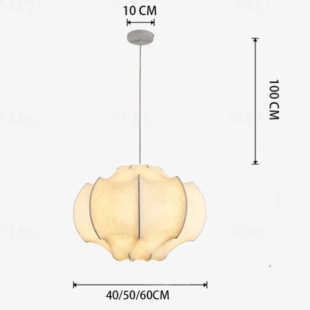 Wabi-sabi Style Silk Pendant Lamp Japanese Lantern Lamp Rustic Drop Ceiling Light Unique Design Hanging Light 85-265V