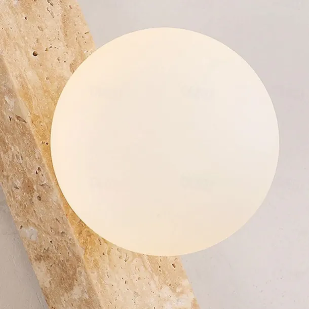 Wabi-sabi Wall Lamp Japanese Natural Travertine Wall Sconce LED Wall Mount Light Fixture Yellow Lime Stone Wall Lighting 110-240V 1-Light