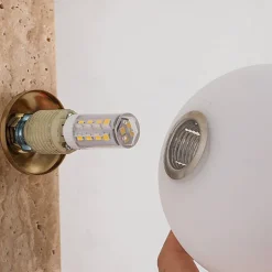 Wabi-sabi Wall Lamp Japanese Natural Travertine Wall Sconce LED Wall Mount Light Fixture Yellow Lime Stone Wall Lighting 110-240V 1-Light