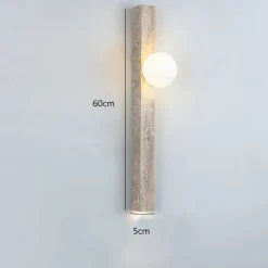 Wabi-sabi Wall Lamp Japanese Natural Travertine Wall Sconce LED Wall Mount Light Fixture Yellow Lime Stone Wall Lighting 110-240V 1-Light