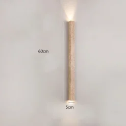 Wabi-sabi Wall Lamp Japanese Natural Travertine Wall Sconce LED Wall Mount Light Fixture Yellow Lime Stone Wall Lighting 110-240V 1-Light