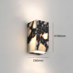 Wabi-Sabi Waterproof Natural Purple Marble Wall Lamp for Bedroom Hallway Entranceway