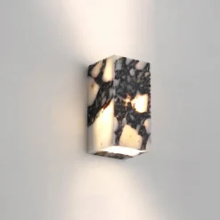 Wabi-Sabi Waterproof Natural Purple Marble Wall Lamp for Bedroom Hallway Entranceway