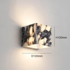 Wabi-Sabi Waterproof Natural Purple Marble Wall Lamp for Bedroom Hallway Entranceway