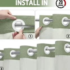 Waffle Weave Shower Curtain 180cm*180cm(70