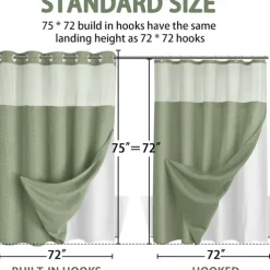 Waffle Weave Shower Curtain 180cm*180cm(70