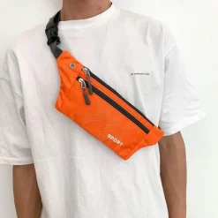 Waist Bag Men and Women Outdoor Sports Mobile Phone Waist Bag Nylon Waterproof Running Waist Bag Close-fitting Messenger Bag