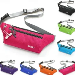 Waist Bag Men and Women Outdoor Sports Mobile Phone Waist Bag Nylon Waterproof Running Waist Bag Close-fitting Messenger Bag