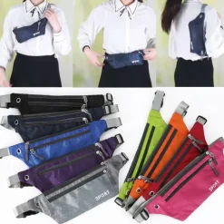Waist Bag Men and Women Outdoor Sports Mobile Phone Waist Bag Nylon Waterproof Running Waist Bag Close-fitting Messenger Bag