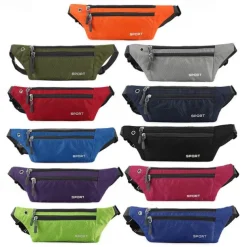 Waist Bag Men and Women Outdoor Sports Mobile Phone Waist Bag Nylon Waterproof Running Waist Bag Close-fitting Messenger Bag