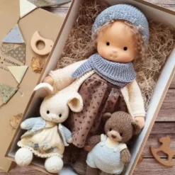 Waldorf Doll Accessories Handmade Soft Girl Accompany Rag Dolls Birthday Gift Knitted Doll Cute Girls Plush Doll Stuffed Toy Personalized Woven Doll Kit