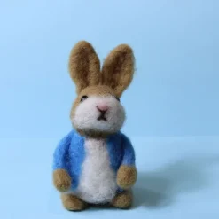 Waldorf Doll Accessories Handmade Wool Soft Baby Bunny Girl Accompany Rag Dolls Birthday Gift Knitted Doll Cute Girls Plush Doll Stuffed Toy Personalized Woven Doll Kit