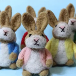 Waldorf Doll Accessories Handmade Wool Soft Baby Bunny Girl Accompany Rag Dolls Birthday Gift Knitted Doll Cute Girls Plush Doll Stuffed Toy Personalized Woven Doll Kit