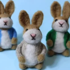 Waldorf Doll Accessories Handmade Wool Soft Baby Bunny Girl Accompany Rag Dolls Birthday Gift Knitted Doll Cute Girls Plush Doll Stuffed Toy Personalized Woven Doll Kit