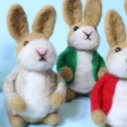 Waldorf Doll Accessories Handmade Wool Soft Baby Bunny Girl Accompany Rag Dolls Birthday Gift Knitted Doll Cute Girls Plush Doll Stuffed Toy Personalized Woven Doll Kit