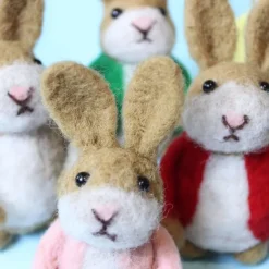 Waldorf Doll Accessories Handmade Wool Soft Baby Bunny Girl Accompany Rag Dolls Birthday Gift Knitted Doll Cute Girls Plush Doll Stuffed Toy Personalized Woven Doll Kit