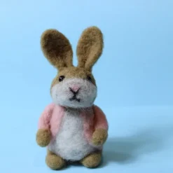 Waldorf Doll Accessories Handmade Wool Soft Baby Bunny Girl Accompany Rag Dolls Birthday Gift Knitted Doll Cute Girls Plush Doll Stuffed Toy Personalized Woven Doll Kit