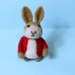 Waldorf Doll Accessories Handmade Wool Soft Baby Bunny Girl Accompany Rag Dolls Birthday Gift Knitted Doll Cute Girls Plush Doll Stuffed Toy Personalized Woven Doll Kit