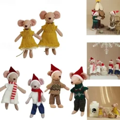 Waldorf Doll Accessories Handmade Soft Baby Mouse Girl Accompany Rag Dolls Birthday Gift Knitted Doll Cute Girls Plush Doll Stuffed Toy Personalized Woven Doll Kit