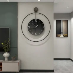 Wall Clock Modern Silent Wall Clock Decor Modern Wall Clock Non-Ticking Wall Clock Metal Decorative for Kitchen Home Office Living Room Bedroom Decor Clock 50 60 cm