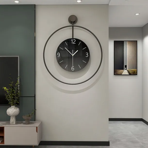 Wall Clock Modern Silent Wall Clock Decor Modern Wall Clock Non-Ticking Wall Clock Metal Decorative for Kitchen Home Office Living Room Bedroom Decor Clock 50 60 cm