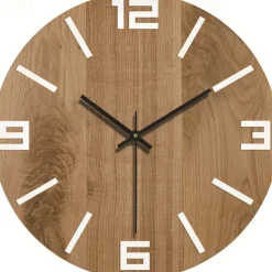 Wall Clock Simple Modern Design Wooden Clocks for Bedroom Wood Wall Watch Home Decor Silent Digital Large Wall Clock Kitchen Solid Wood Wall Clock Mute Clock Living Room Home Office Quartz 30 cm