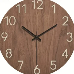 Wall Clock Simple Modern Design Wooden Clocks for Bedroom Wood Wall Watch Home Decor Silent Digital Large Wall Clock Kitchen Solid Wood Wall Clock Mute Clock Living Room Home Office Quartz 30 cm