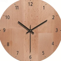 Wall Clock Simple Modern Design Wooden Clocks for Bedroom Wood Wall Watch Home Decor Silent Digital Large Wall Clock Kitchen Solid Wood Wall Clock Mute Clock Living Room Home Office Quartz 30 cm