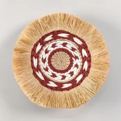 Wall Decoration Wall Hanging Cattail Weaving Ethnic Style Raffia Tassel Edge Bohemian B&B Hotel Restaurant