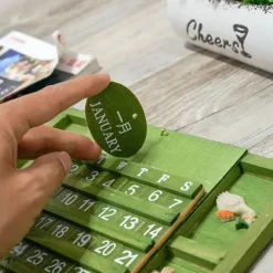 Wall Decoration Wall Hanging Groceries Creative Bilingual Perpetual Calendar Can Be Hung Wooden Manual Calendar Crafts