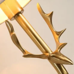 Wall Lamp Antique Wall Sconces for Bedroom Corridor Nordic Fabric Night Light Wall Mounted Antler Lighting Fixtures Brass