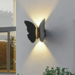 Wall lamp Outdoor Wall Light Butterfly Design 3000K 10W IP65 Waterproof Up and Down Light Modern Minimalist Aisle Stairs Courtyard gate Super Bright led Outdoor Wall Light Warm White