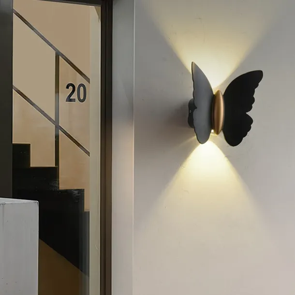 Wall lamp Outdoor Wall Light Butterfly Design 3000K 10W IP65 Waterproof Up and Down Light Modern Minimalist Aisle Stairs Courtyard gate Super Bright led Outdoor Wall Light Warm White