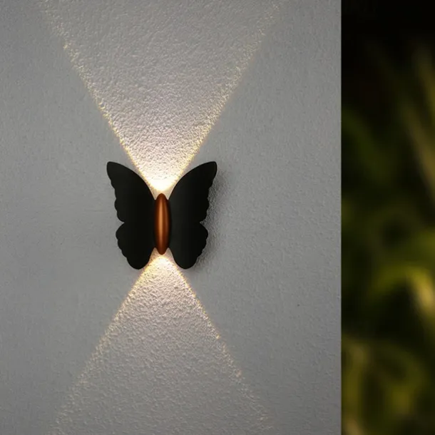 Wall lamp Outdoor Wall Light Butterfly Design 3000K 10W IP65 Waterproof Up and Down Light Modern Minimalist Aisle Stairs Courtyard gate Super Bright led Outdoor Wall Light Warm White