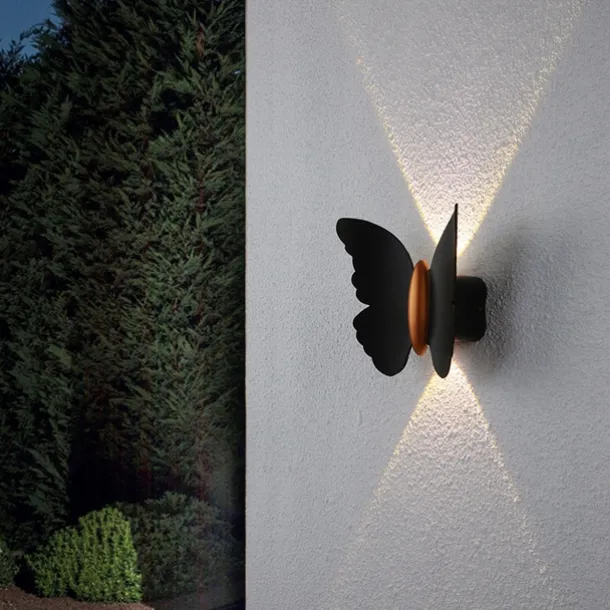 Wall lamp Outdoor Wall Light Butterfly Design 3000K 10W IP65 Waterproof Up and Down Light Modern Minimalist Aisle Stairs Courtyard gate Super Bright led Outdoor Wall Light Warm White