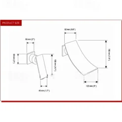 Wall Mount Bathroom Sink Mixer Faucet Chrome, Concealed Washroom Basin Taps Waterfall Spout Single Handle 2 Hole, Rough in Valve Mixer Bathtub Bath Taps