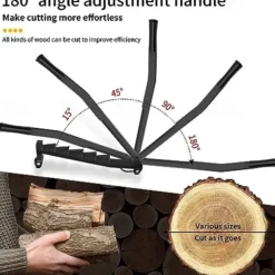 Wall Mounted Kindling Splitter Log Splitter Portable Metal Manual Fire Wood Kindling Splitter, Hand Sturdy Firewood Cutter, Heavy Duty Firewood Crackers Wedge for Indoor or Outdoor