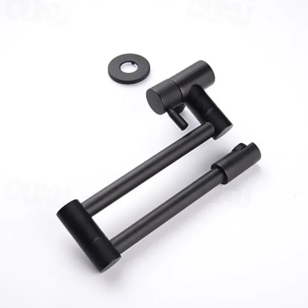 Wall Mounted Kitchen Faucet,Brass Single Handle One Hole Widespread Foldable and Rotatable Painted Finishes Pot Filler Contemporary Kitchen Taps with Hot and Cold Water