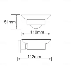Wall Mounted Soap Holder with Glass Cup Chrome,Soap Dish for Shower Wall Chrome-Durable and Sturdy,Easy to Install-Solid Brass