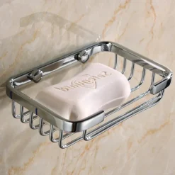 Wall Mounted Soap Holder Chrome,Soap Dish for Shower Wall Chrome-Durable and Sturdy,Easy to Install-Solid Brass