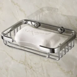 Wall Mounted Soap Holder Chrome,Soap Dish for Shower Wall Chrome-Durable and Sturdy,Easy to Install-Solid Brass