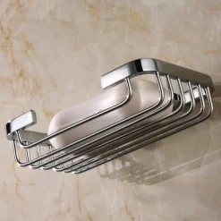 Wall Mounted Soap Holder Chrome,Soap Dish for Shower Wall Chrome-Durable and Sturdy,Easy to Install-Solid Brass