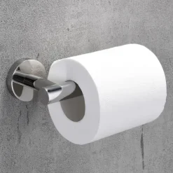 Wall Mounted Stainless Steel Bathroom Toilet Paper Holder,New Design Self-adhesive Creative Low-carbon Steel Metal Bathroom Decoration 1pc