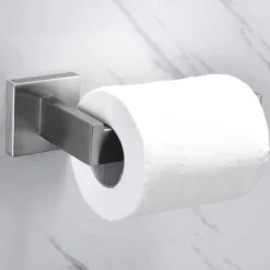 Wall Mounted Stainless Steel Bathroom Toilet Paper Holder,New Design Self-adhesive Creative Low-carbon Steel Metal Bathroom Decoration 1pc