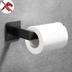 Wall Mounted Stainless Steel Bathroom Toilet Paper Holder,New Design Self-adhesive Creative Low-carbon Steel Metal Bathroom Decoration 1pc