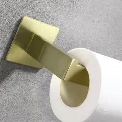 Wall Mounted Stainless Steel Bathroom Toilet Paper Holder,New Design Self-adhesive Creative Low-carbon Steel Metal Bathroom Decoration 1pc