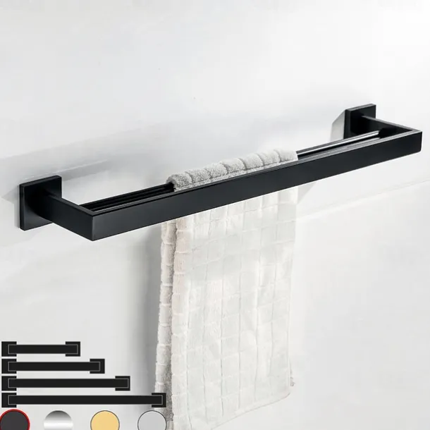 Wall Mounted Towel Rail Towel Rack Holder for Bathroom,Stainless Steel Tower Bar Bathroom Hardware Accessories Towel Bar 30-60cm(Black/Chrome/Golden/Brushed Nickel)