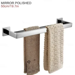 Wall Mounted Towel Rail Towel Rack Holder for Bathroom,Stainless Steel Tower Bar Bathroom Hardware Accessories Towel Bar 30-60cm(Black/Chrome/Golden/Brushed Nickel)